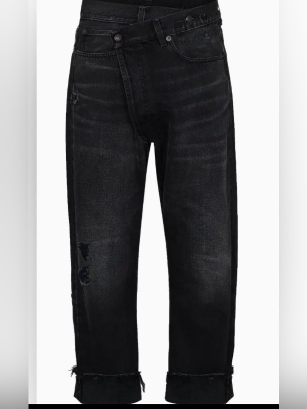 R13 Women’s Black Washed Jeans Crossover - Picture 3 of 8